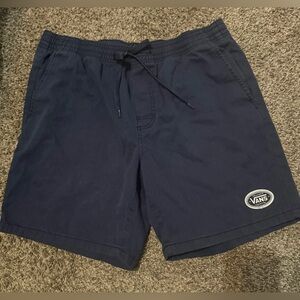 Vans Men's Dark Navy Swim Trunks with Logo Patch